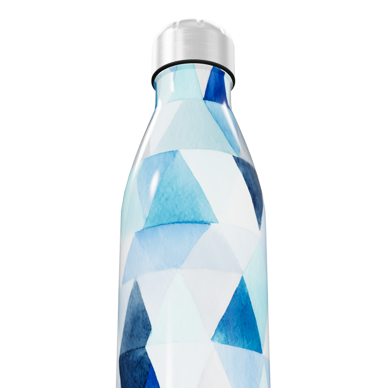 Garrafa Inox - Estampa Azul Triangular