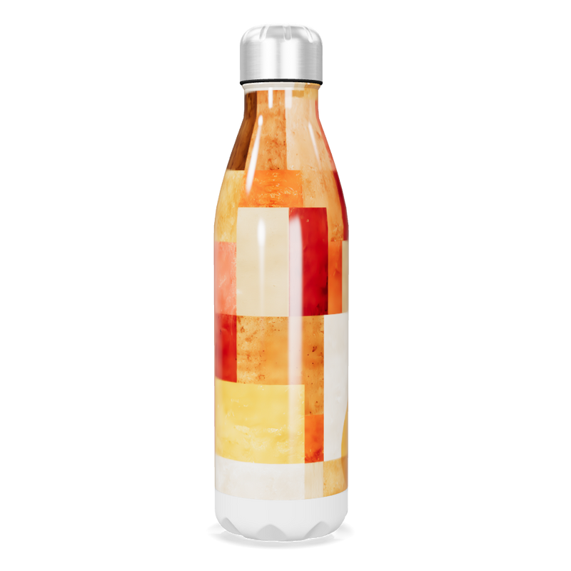 Garrafa Inox - Estampa Quadriculada Colorida