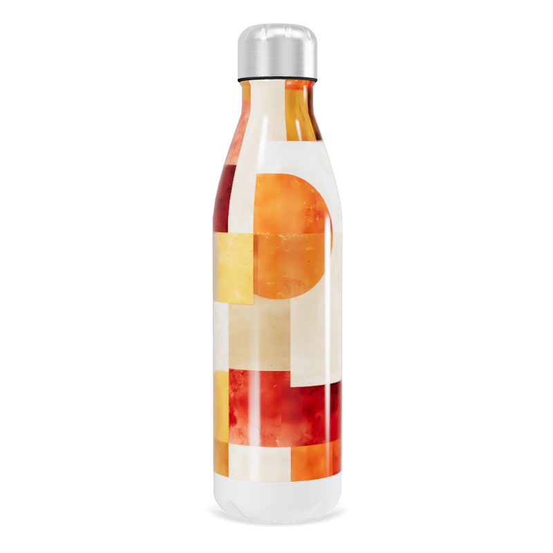 Garrafa Inox - Estampa Quadriculada Colorida