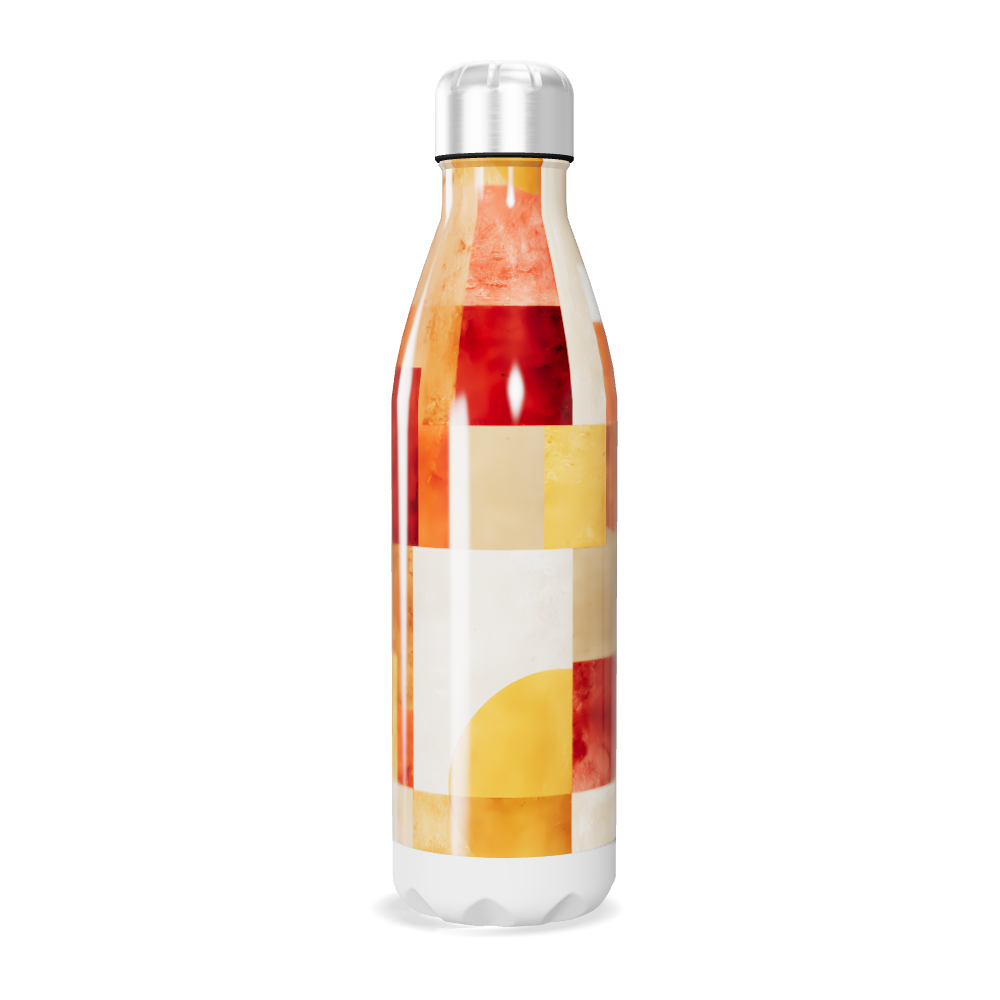 Garrafa Inox - Estampa Quadriculada Colorida