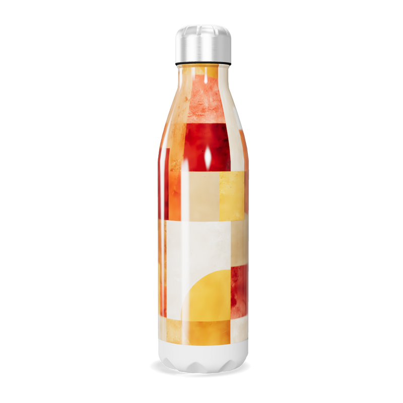 Garrafa Inox - Estampa Quadriculada Colorida