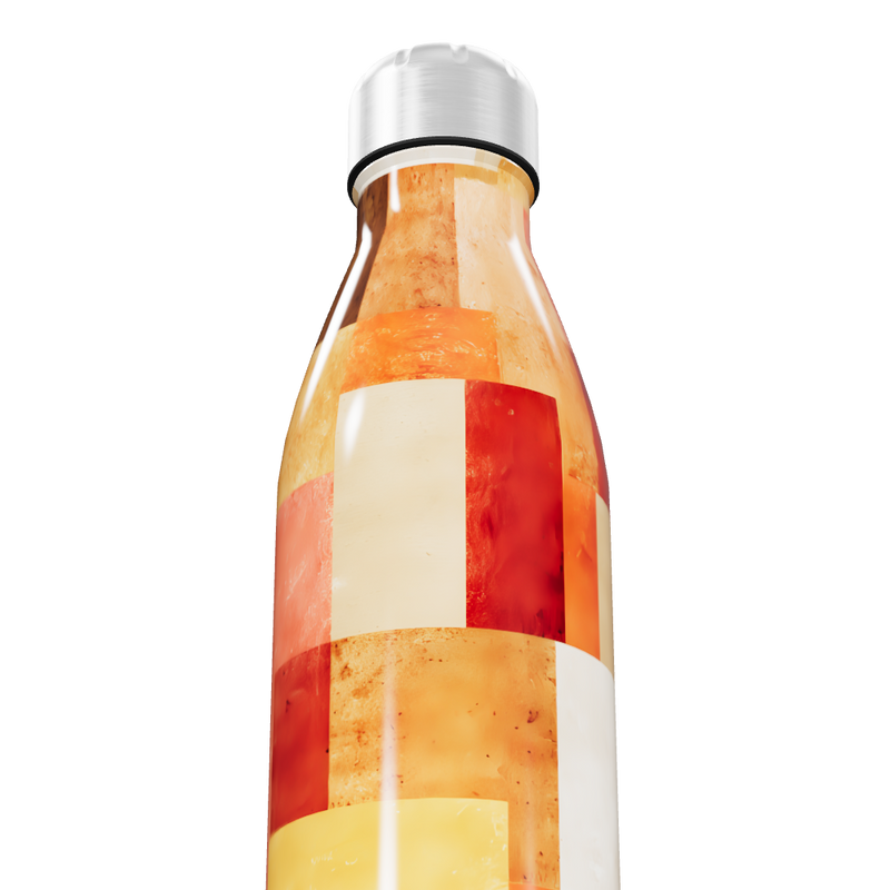 Garrafa Inox - Estampa Quadriculada Colorida