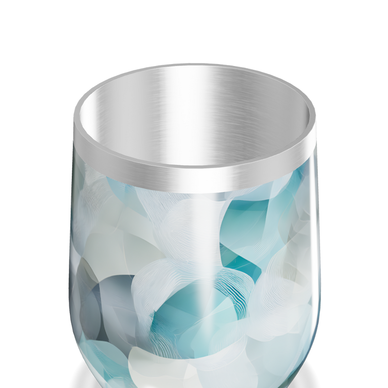 Copo Térmico Slim - Estampa Geométrica Azul