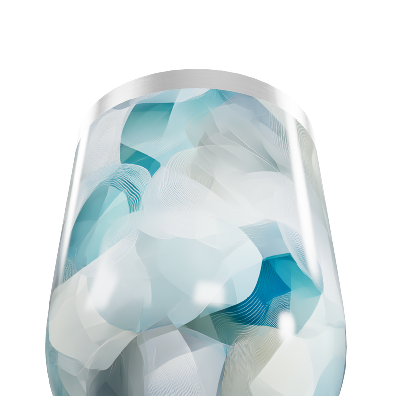 Copo Térmico Slim - Estampa Geométrica Azul