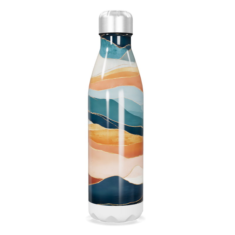 Garrafa Inox - Estampa Ondas Coloridas