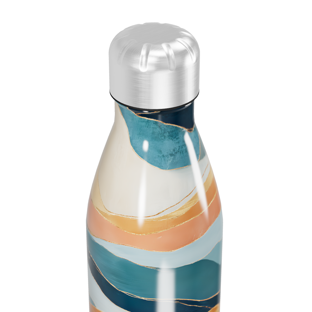 Garrafa Inox - Estampa Ondas Coloridas