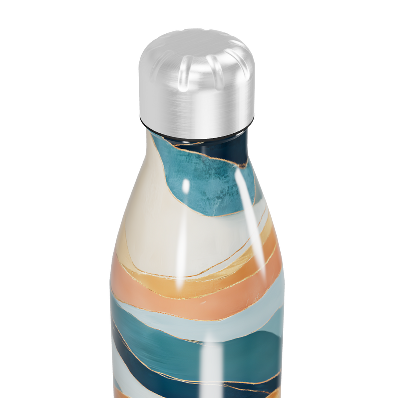 Garrafa Inox - Estampa Ondas Coloridas
