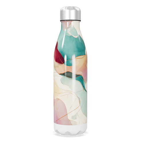Garrafa Inox - Estampa Abstrata Multicolorida