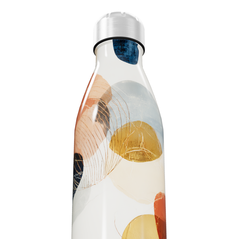 Garrafa Inox - Design Abstrato Colorido