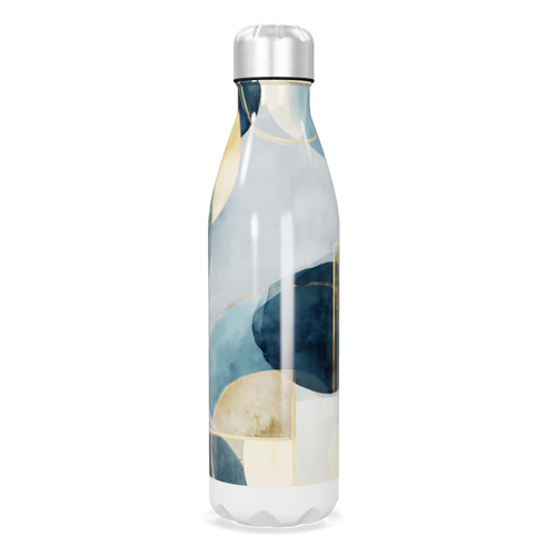 Garrafa Inox Estampada Azul e Dourado