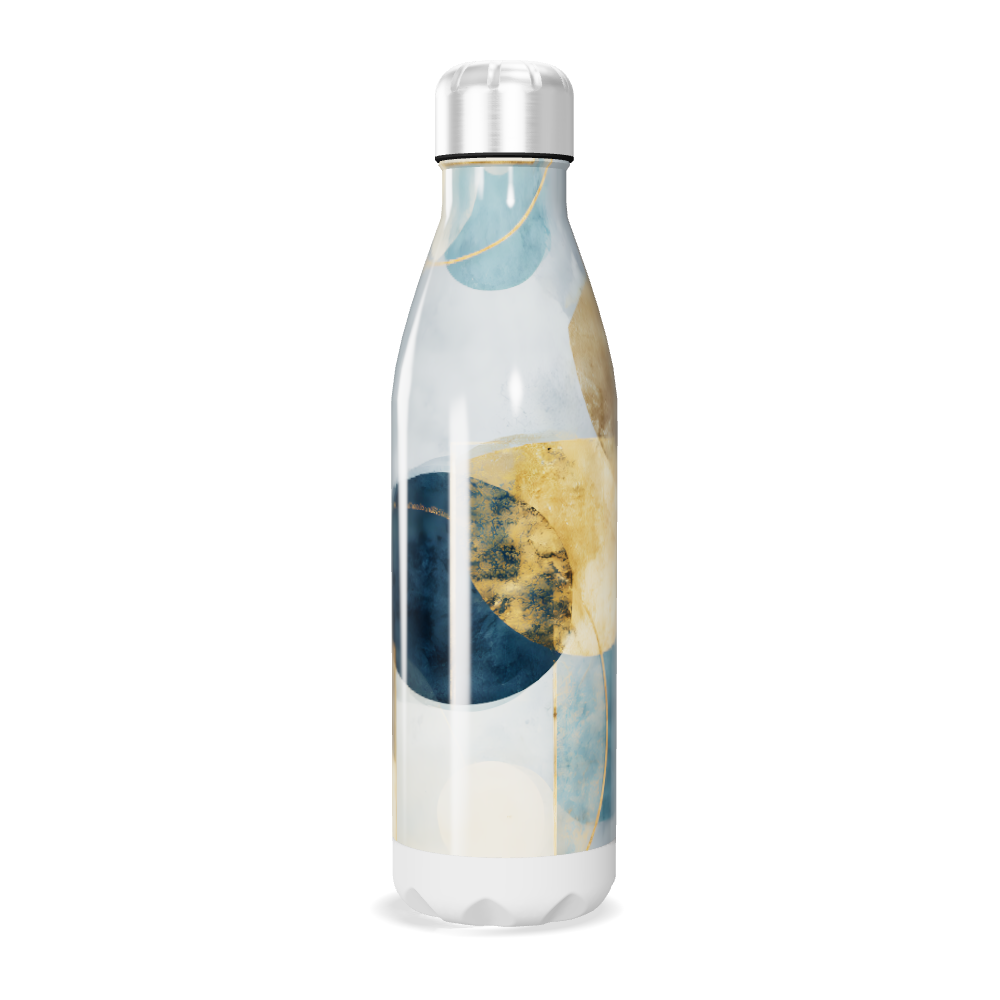 Garrafa Inox Estampada Azul e Dourado