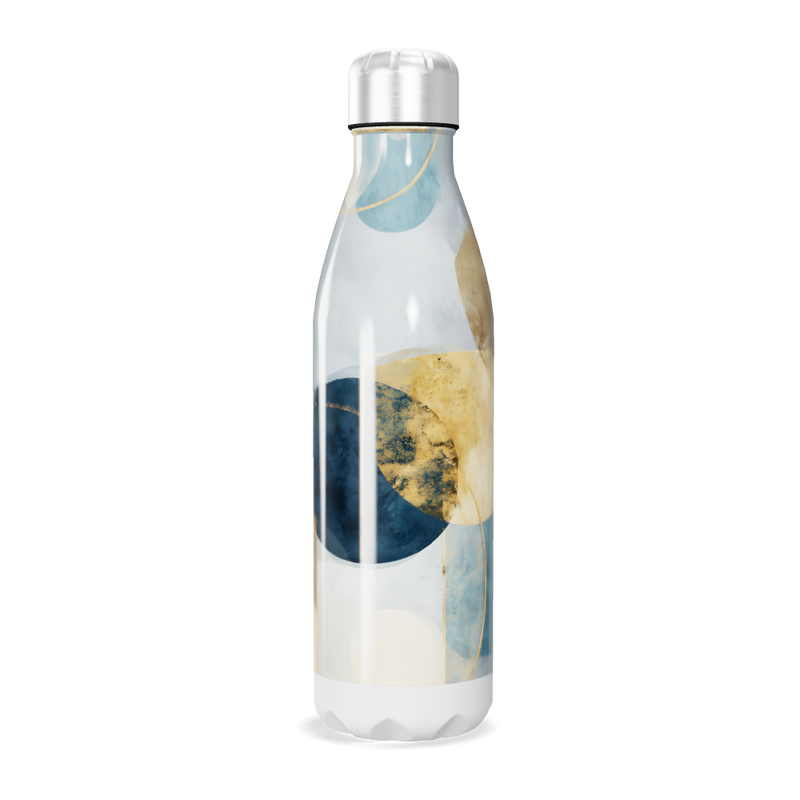 Garrafa Inox Estampada Azul e Dourado