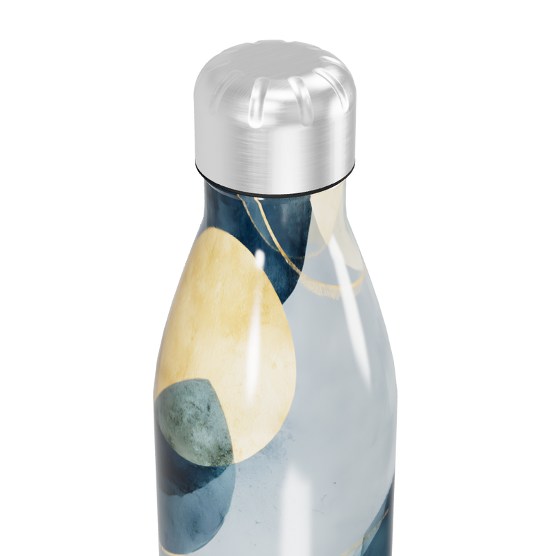 Garrafa Inox Estampada Azul e Dourado