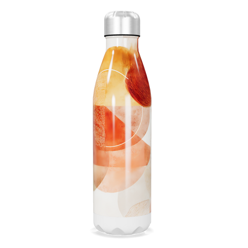 Garrafa Inox - Estampa Abstrata Laranja