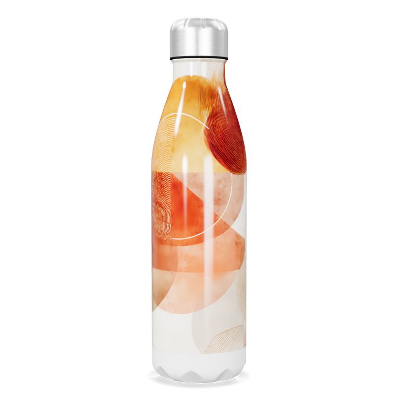 Garrafa Inox - Estampa Abstrata Laranja