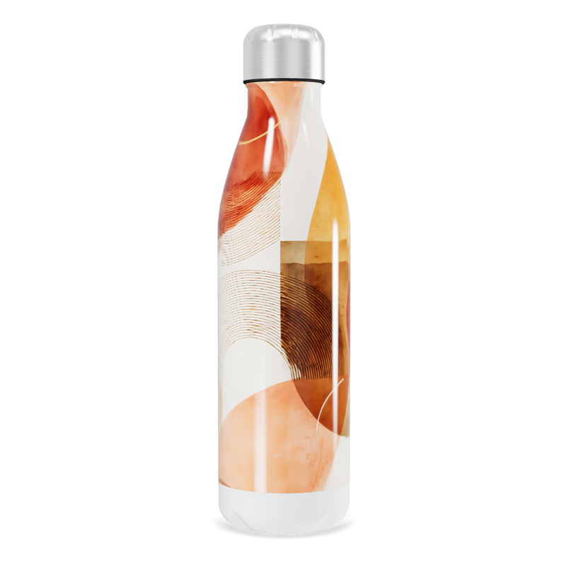 Garrafa Inox - Estampa Abstrata Laranja