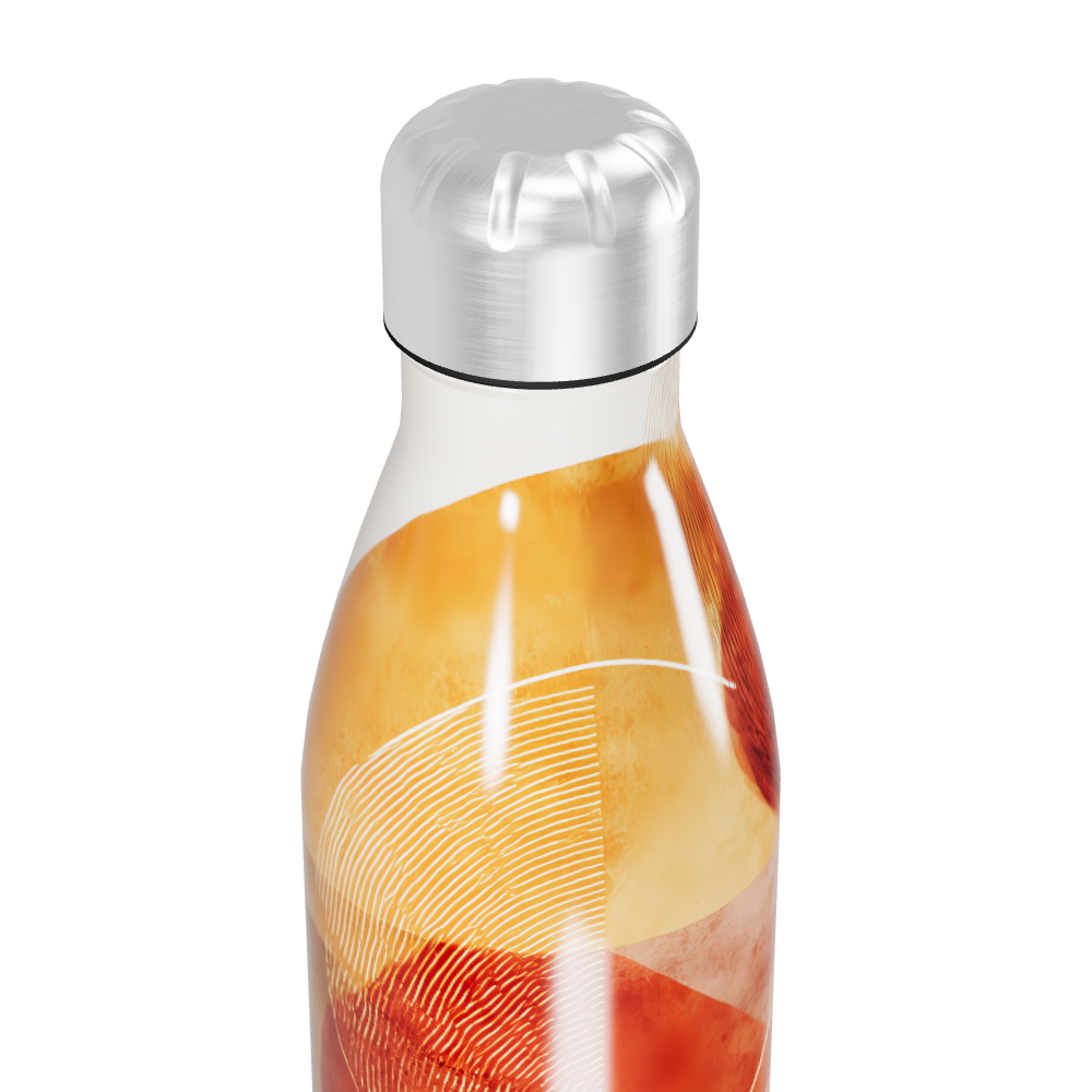 Garrafa Inox - Estampa Abstrata Laranja