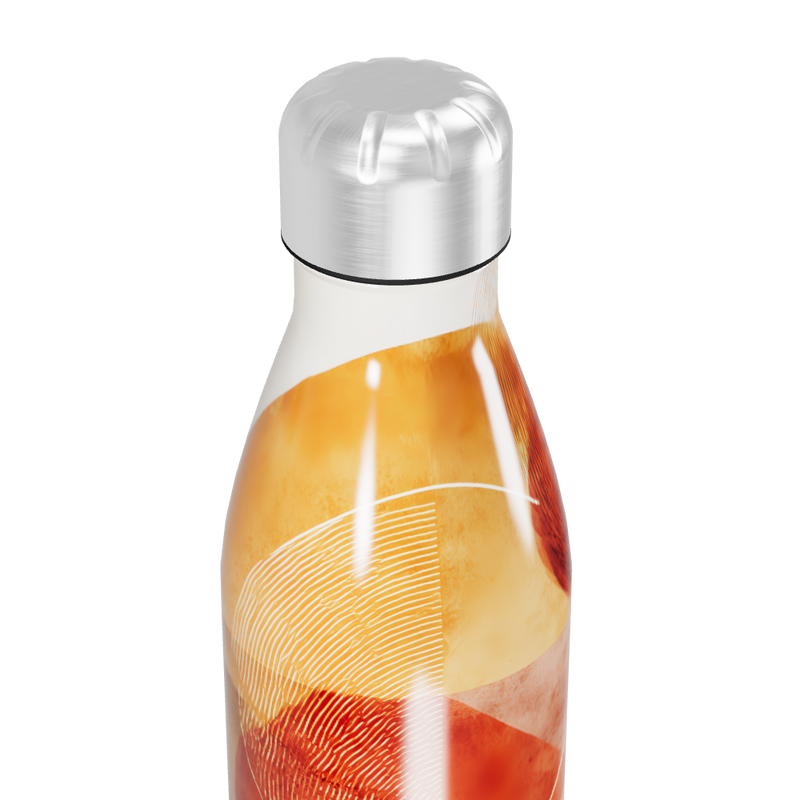 Garrafa Inox - Estampa Abstrata Laranja
