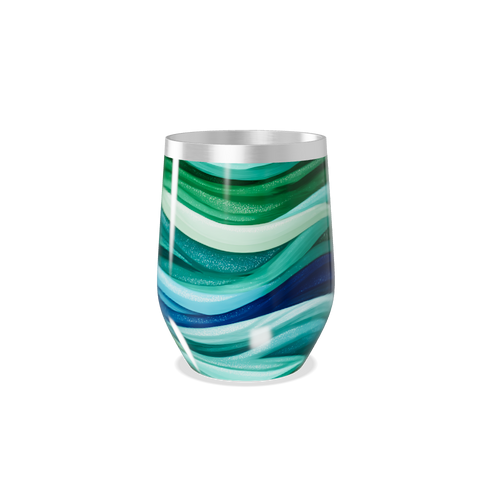 Copo Térmico Slim - Ondas Verde e Azul