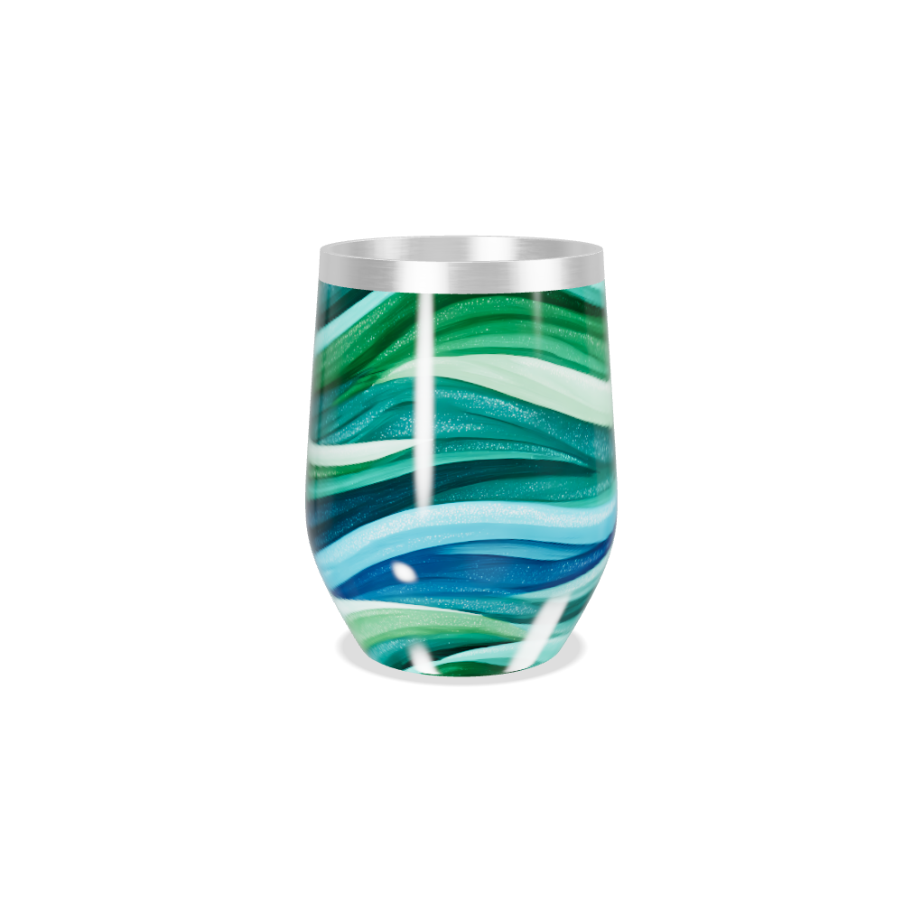 Copo Térmico Slim - Ondas Verde e Azul