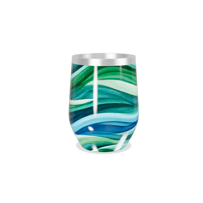 Copo Térmico Slim - Ondas Verde e Azul