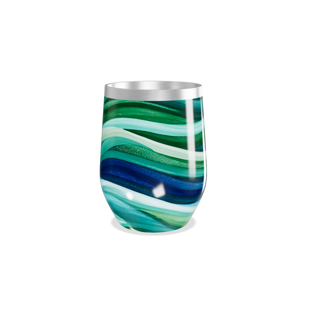 Copo Térmico Slim - Ondas Verde e Azul