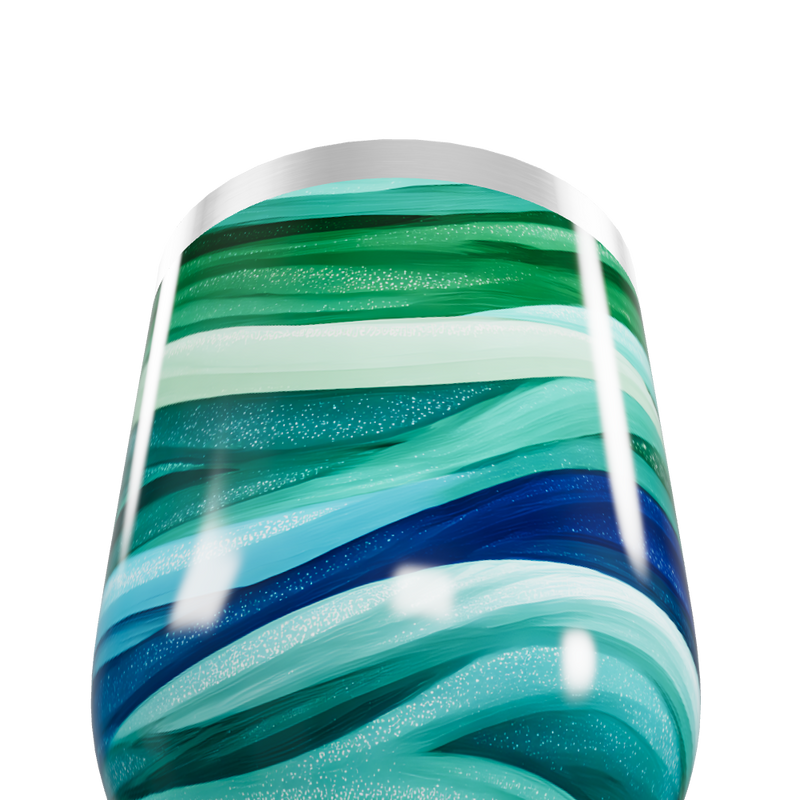 Copo Térmico Slim - Ondas Verde e Azul