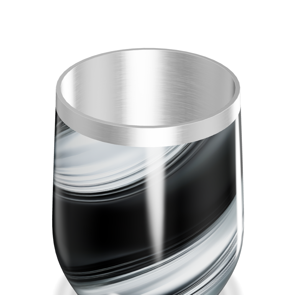 Copo Térmico Slim - Preto e Branco Marmorizado