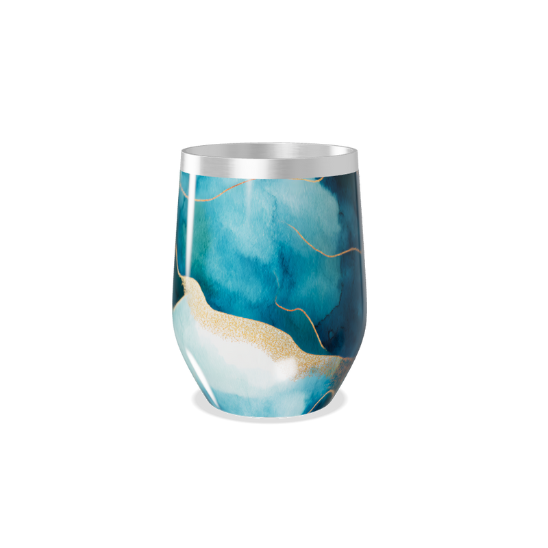 Copo Térmico Slim - Azul Mármore Inox