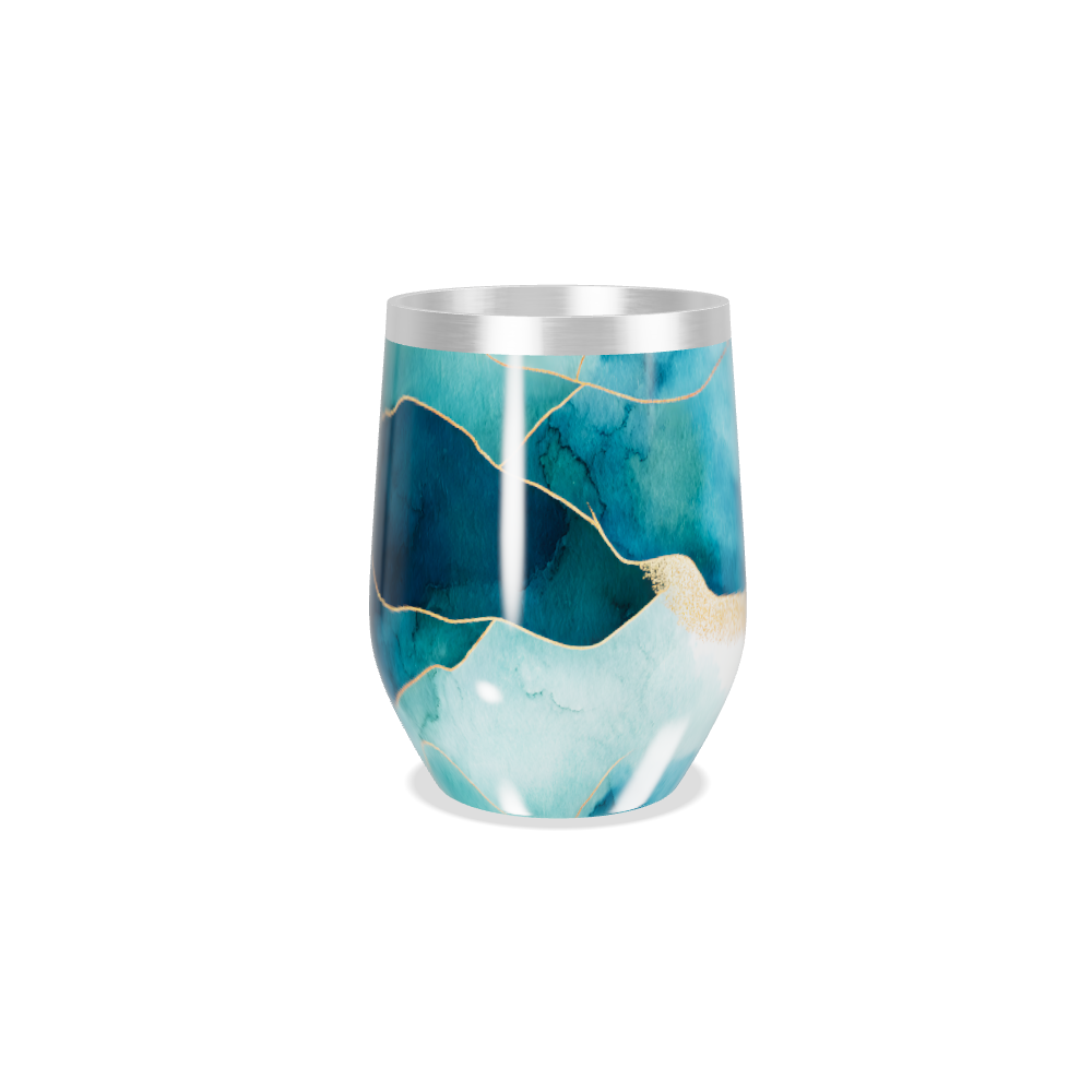 Copo Térmico Slim - Azul Mármore Inox