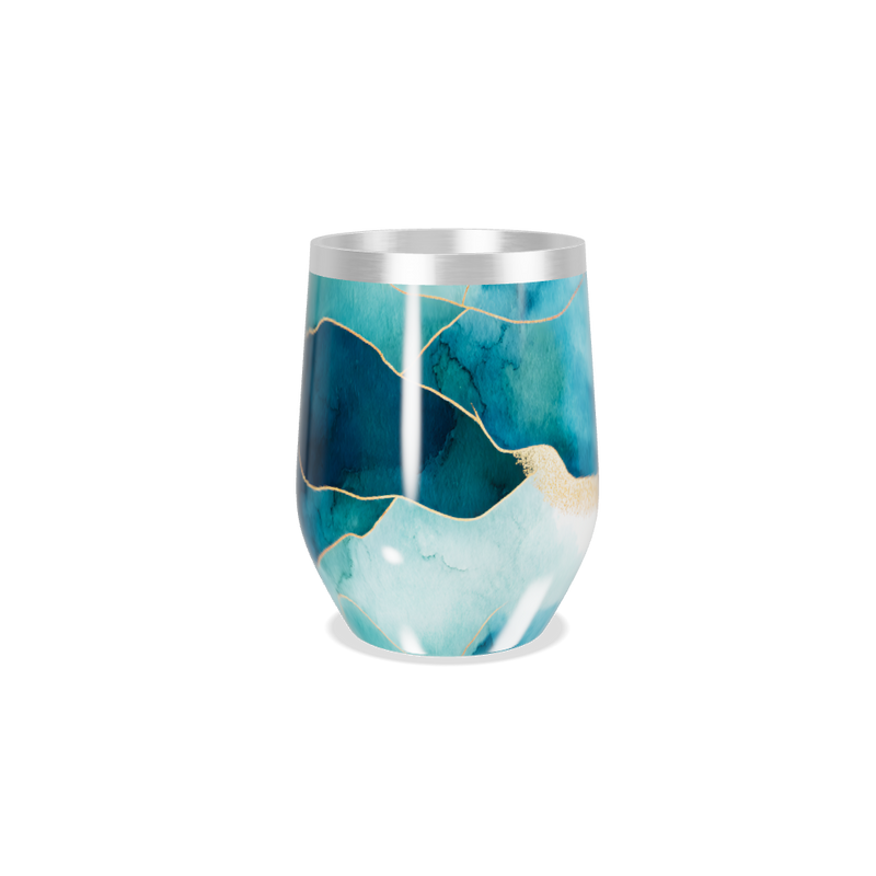 Copo Térmico Slim - Azul Mármore Inox