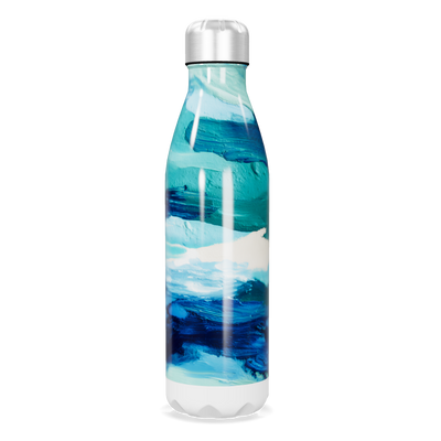 Garrafa Inox - Azul com Estampa Abstrata