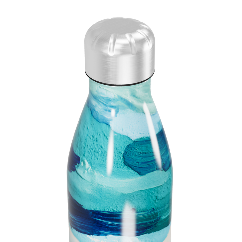 Garrafa Inox - Azul com Estampa Abstrata