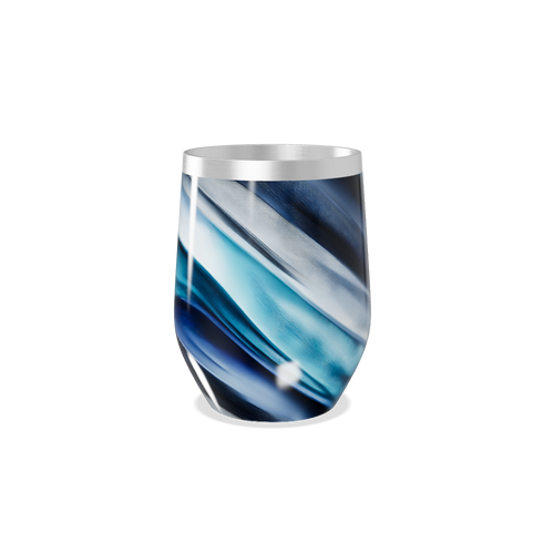 Copo Térmico Slim - Azul com Estampa Ondulada