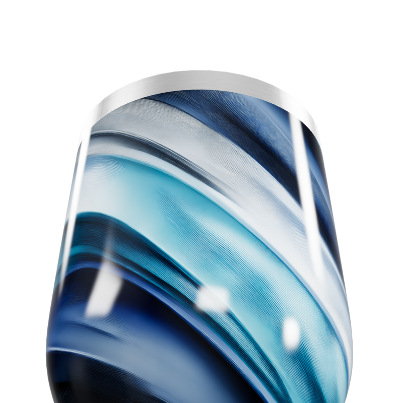 Copo Térmico Slim - Azul com Estampa Ondulada