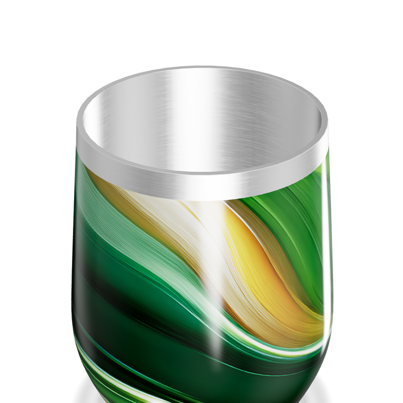 Copo Térmico Slim - Verde Abstrato Aço Inox