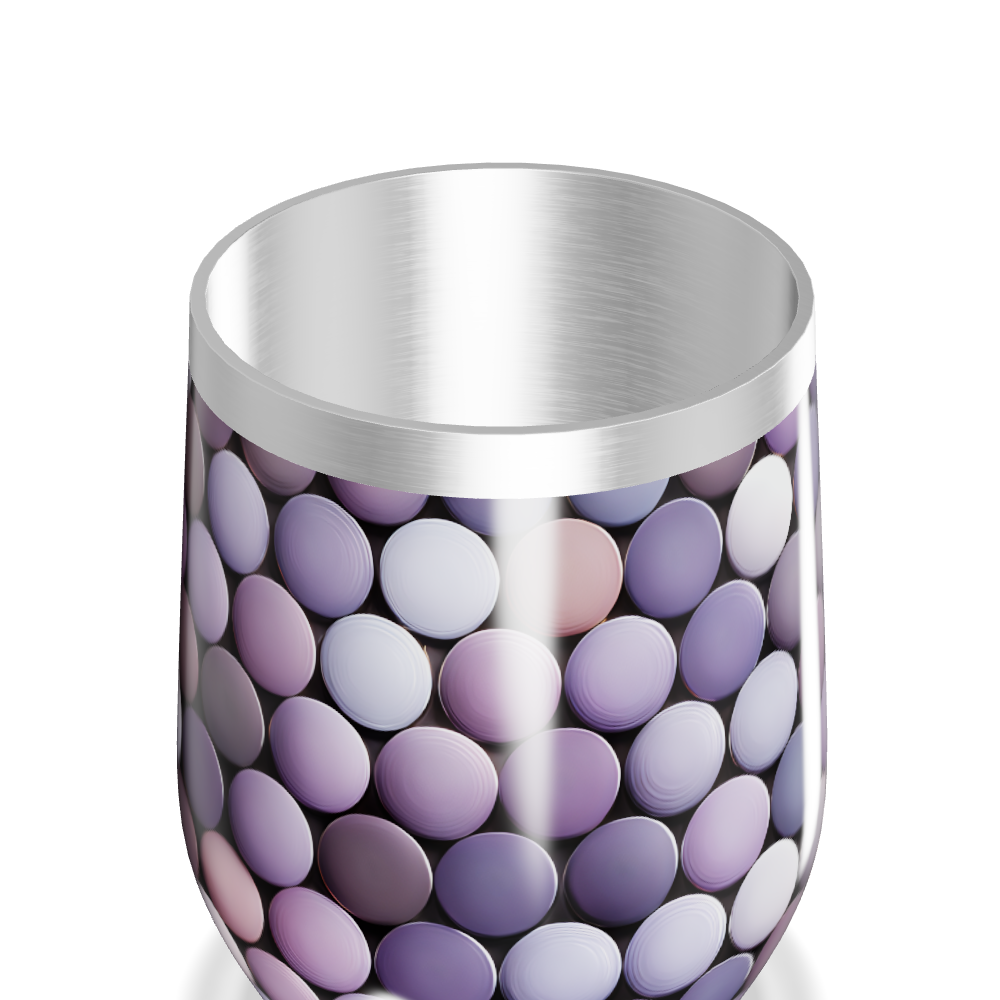 Copo Térmico Slim - Bolinhas Roxas Metalizado
