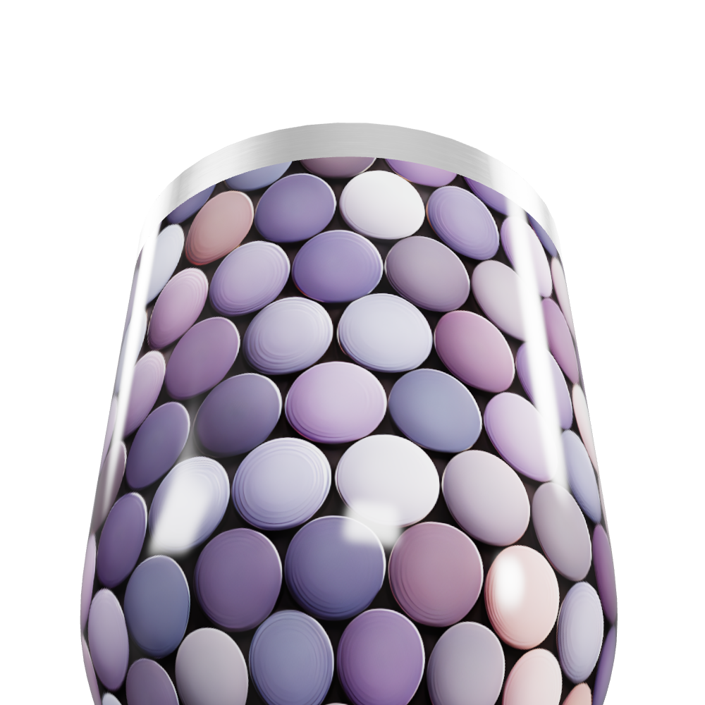 Copo Térmico Slim - Bolinhas Roxas Metalizado