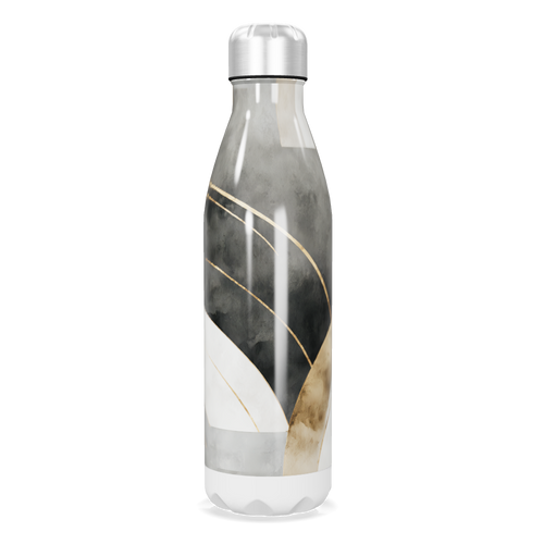 Garrafa Inox - Estampa Abstrata Preto Dourado