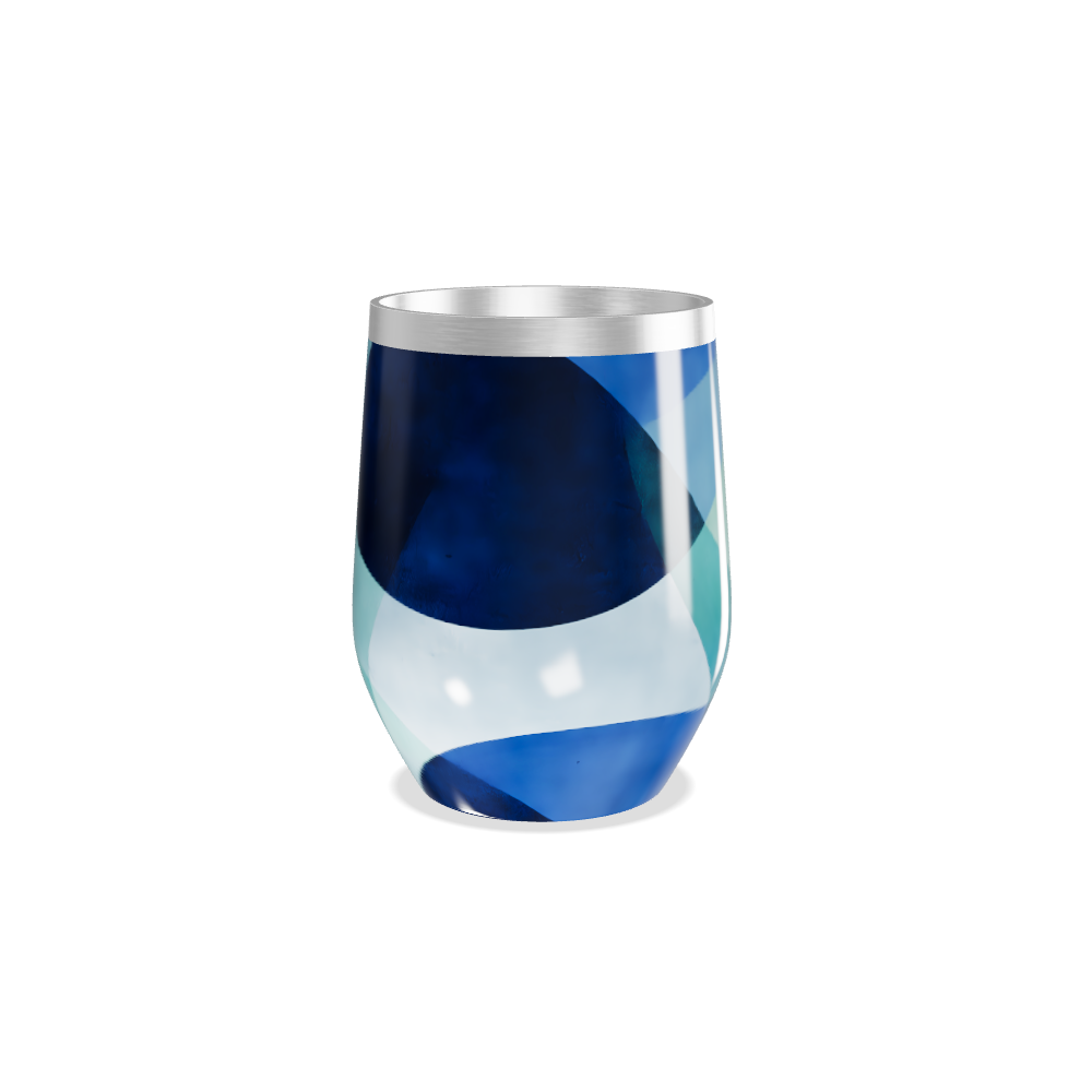 Copo Térmico Slim - Geométrico Azul Inox