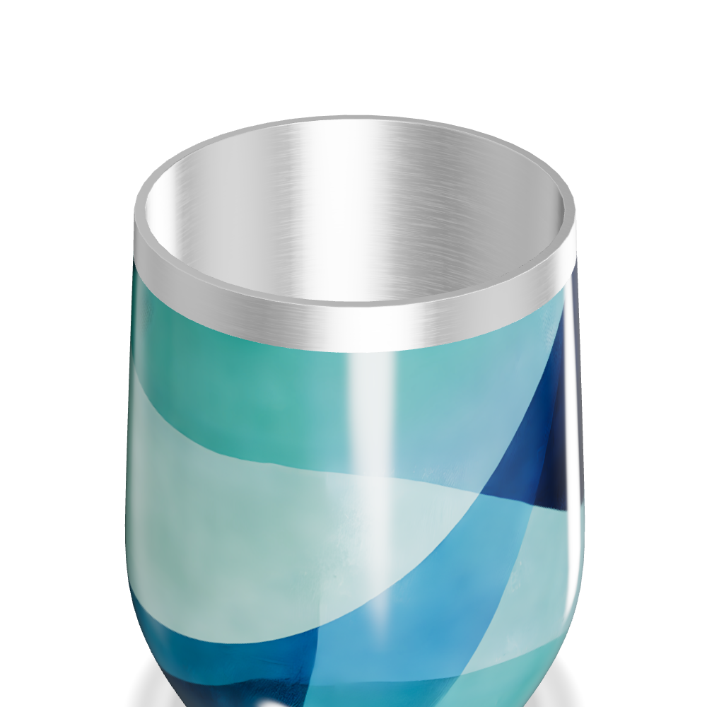 Copo Térmico Slim - Geométrico Azul Inox