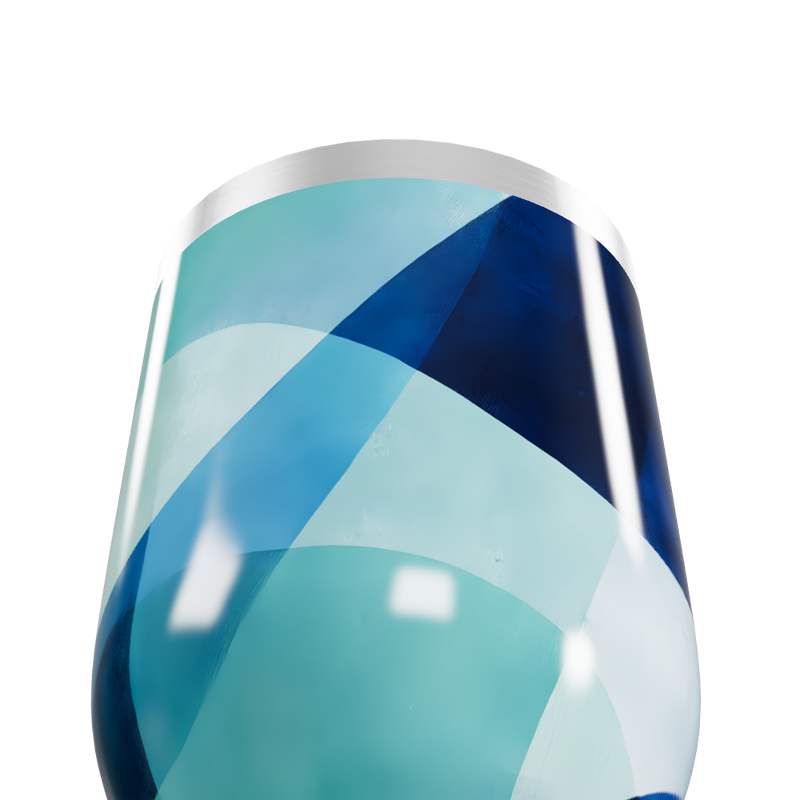 Copo Térmico Slim - Geométrico Azul Inox