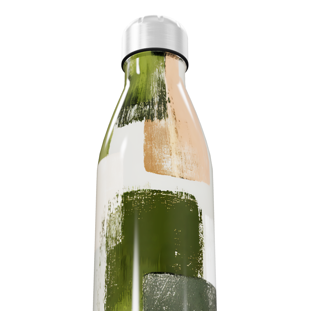 Garrafa Inox - Estampa Abstrata Verde