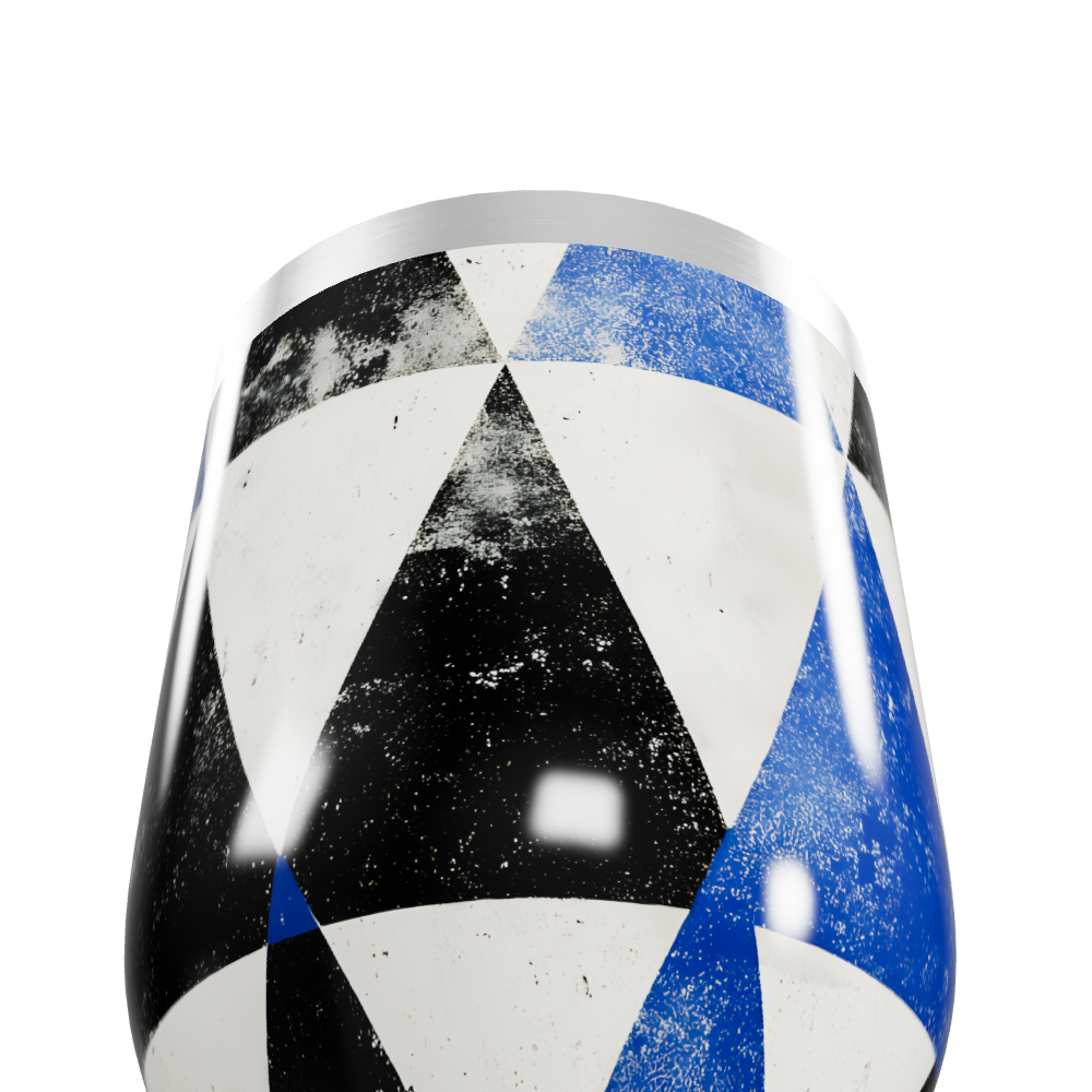 Copo Térmico Slim - Geométrico Preto e Azul