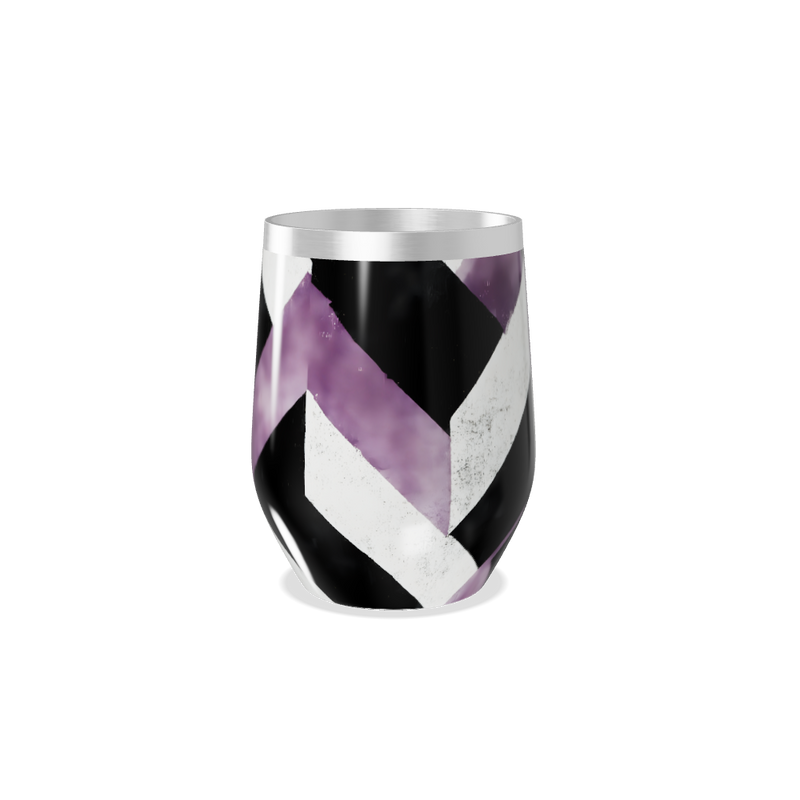 Copo Térmico Slim - Preto e Roxo Chevron