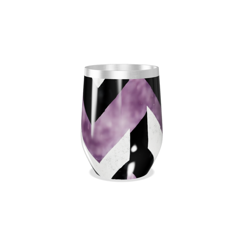 Copo Térmico Slim - Preto e Roxo Chevron