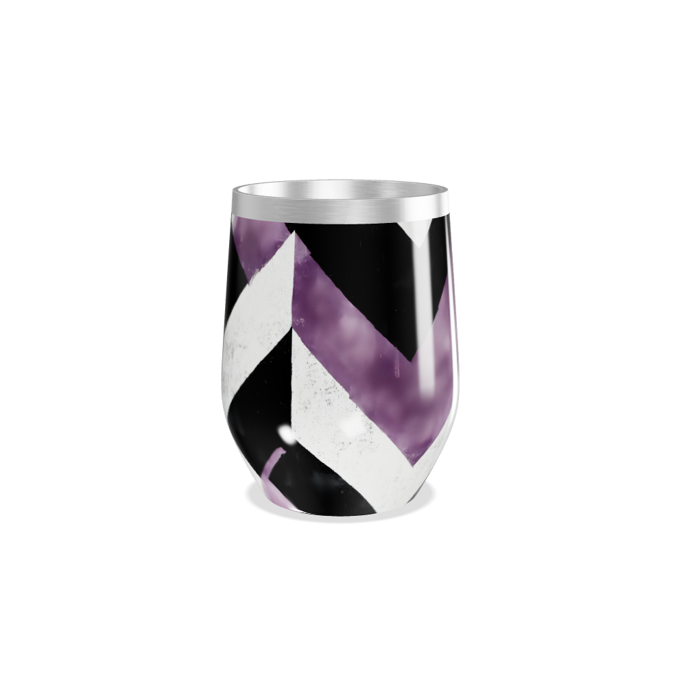 Copo Térmico Slim - Preto e Roxo Chevron