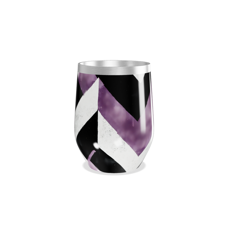 Copo Térmico Slim - Preto e Roxo Chevron