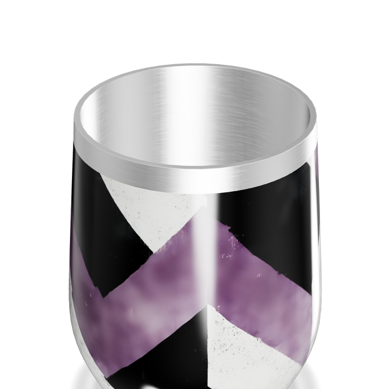 Copo Térmico Slim - Preto e Roxo Chevron