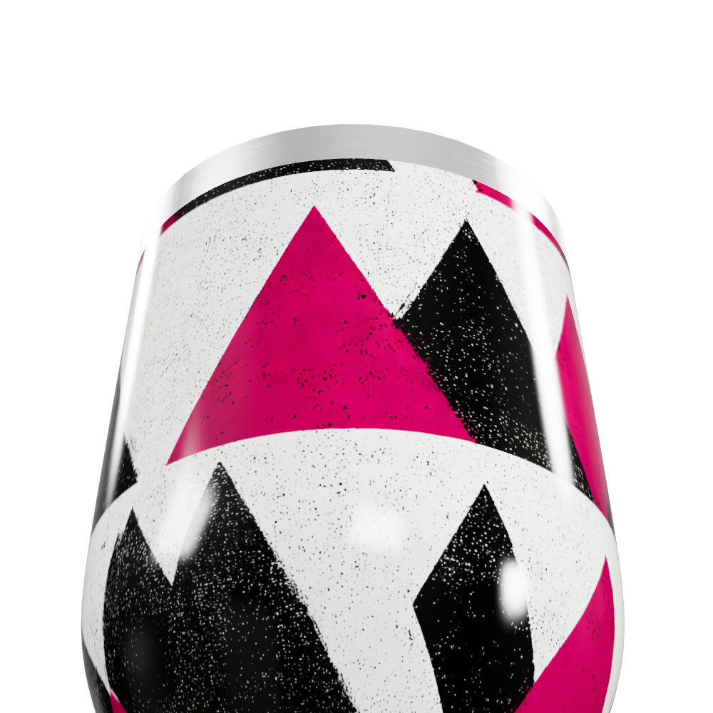 Copo Térmico Slim - Geométrico Rosa e Preto